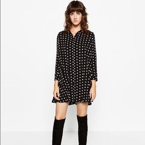 Zara Black and White Polka Dot Dress
